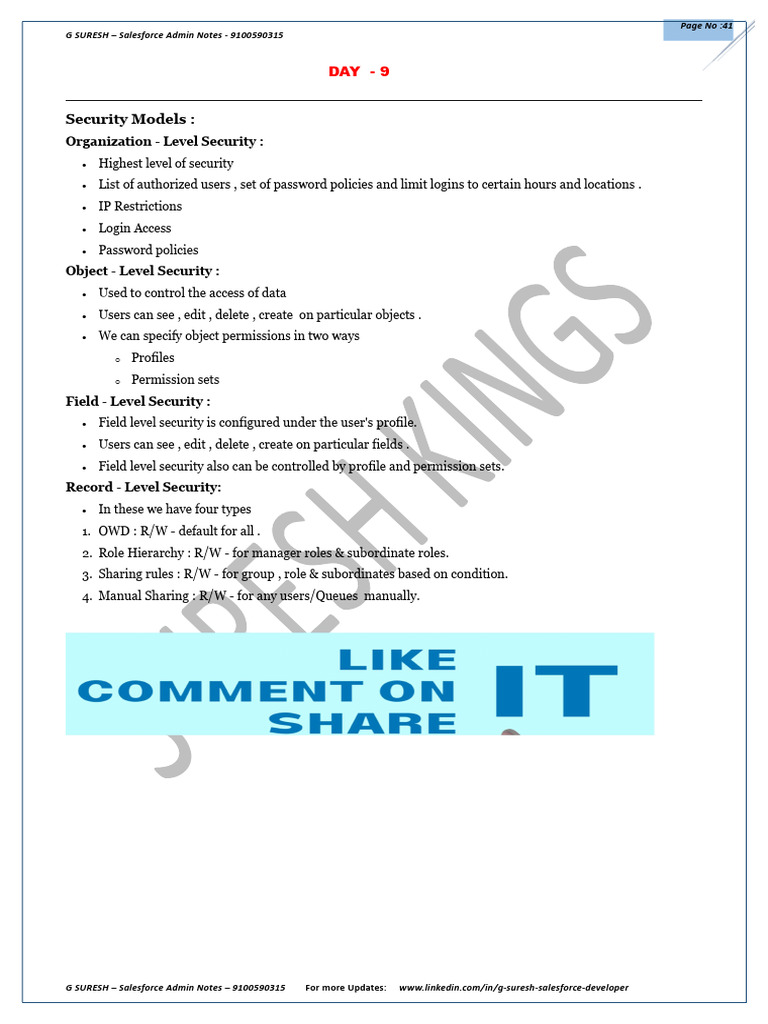 Security Models in Salesforce - Day 9 | PDF | Business | Technology ...