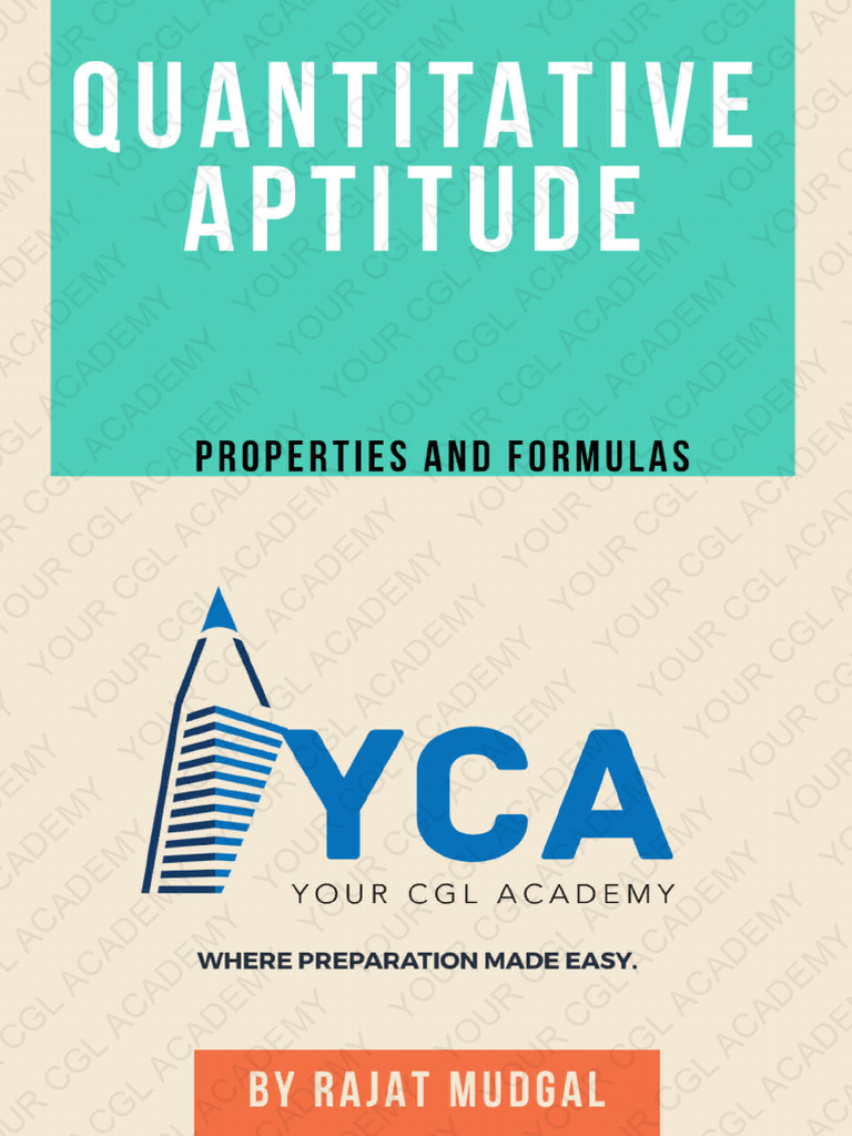 Complete Math Properties and Formulas YCA Your CGL Academy 1 | PDF ...