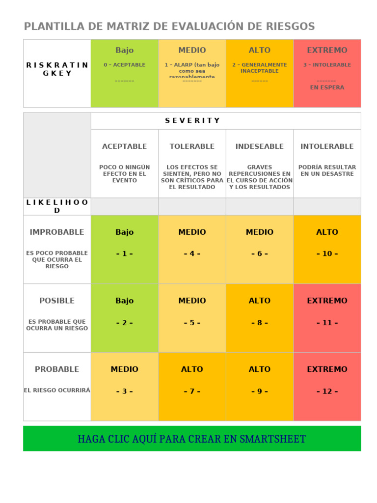 IC Risk Assessment Matrix Template 27395 - ES | PDF
