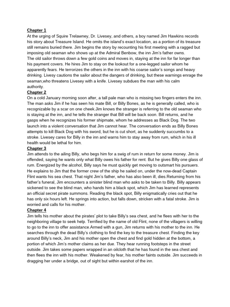 Treasure Island Summaries (1-34) | PDF | Treasure Island