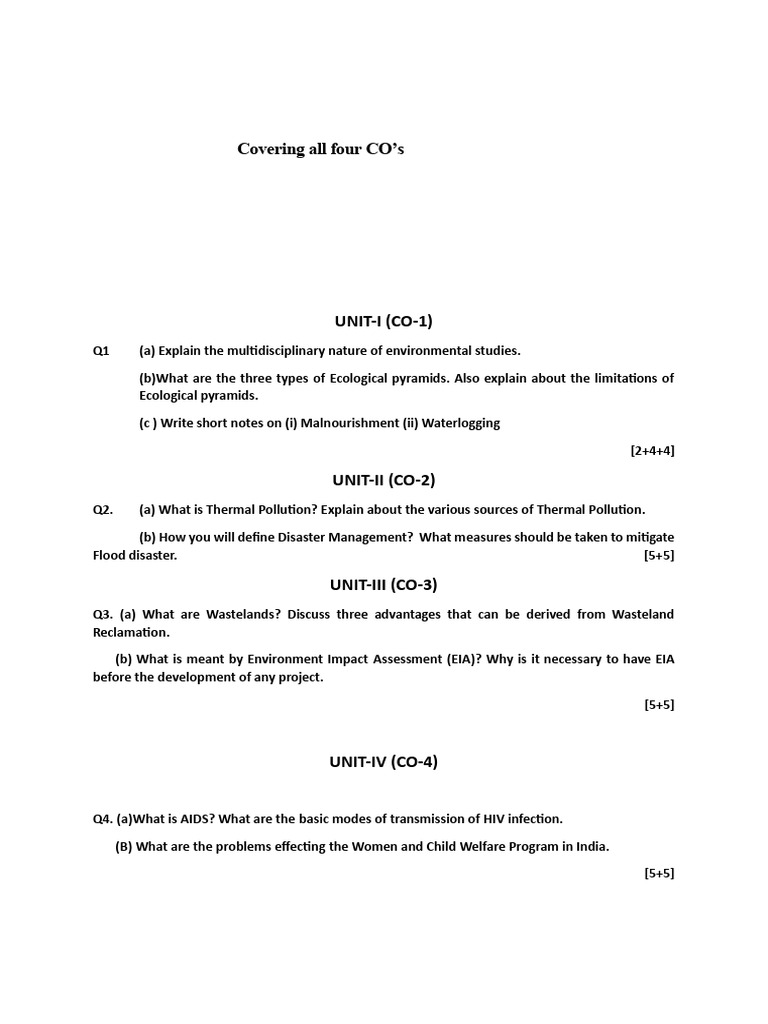 Evs All Co's Assignment 2024 | PDF | Art | Science & Mathematics