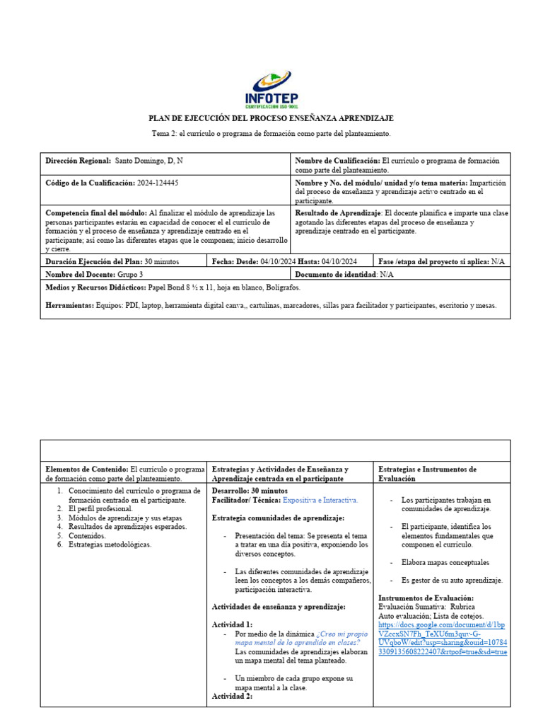 Currículo y Estrategias de Aprendizaje | PDF | Evaluación | Plan de ...
