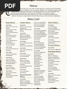 The Grimoire of Curses - Spells and Cursed Condition