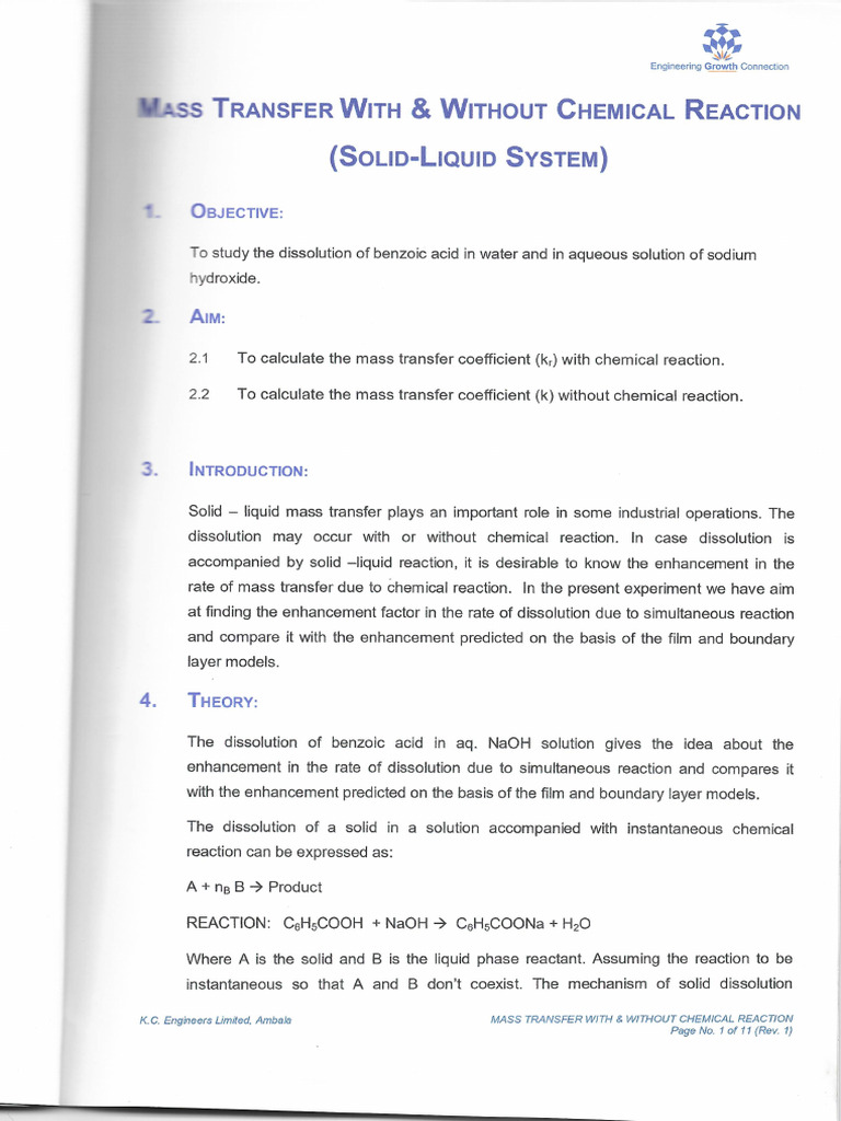 Mass Transfer With and Without Chemical Reaction - Rotated | PDF