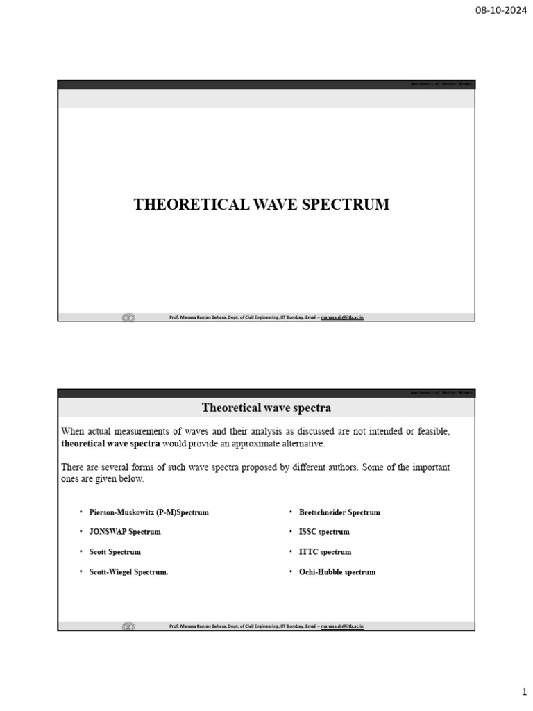 Lec 18 | PDF | Spectral Density | Waves