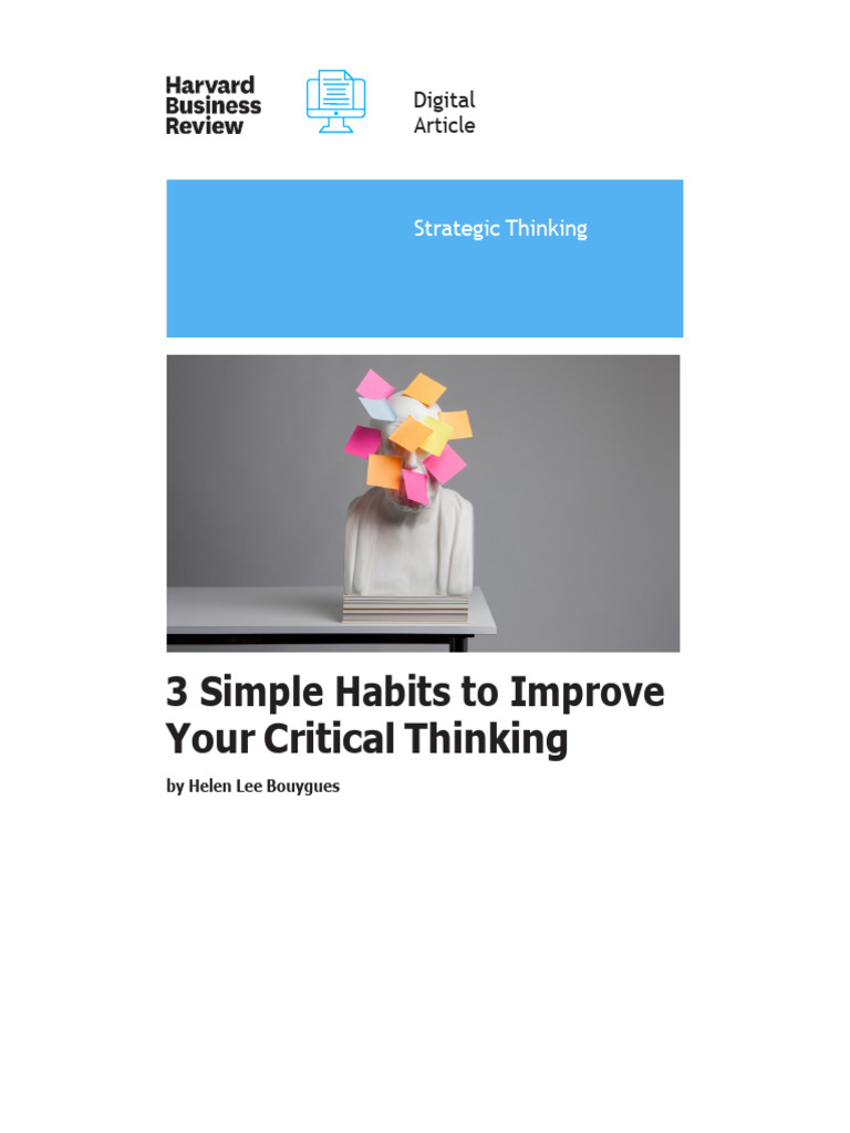 3 Simple Habits To Improve Your CT | PDF | Thought | Bra