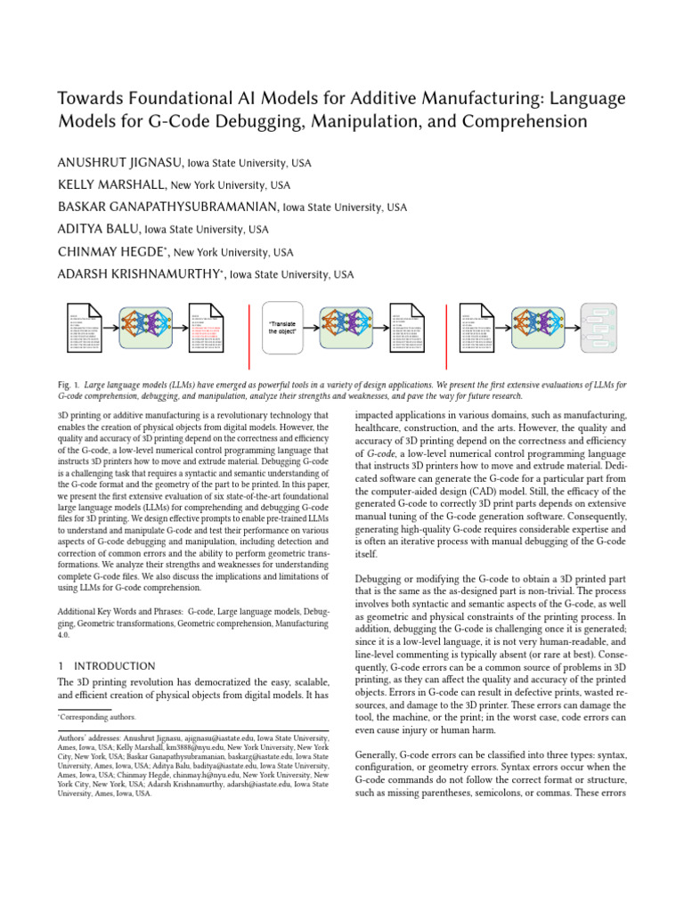 AI Models for G-Code Debugging | PDF | 3 D Printing | Shape