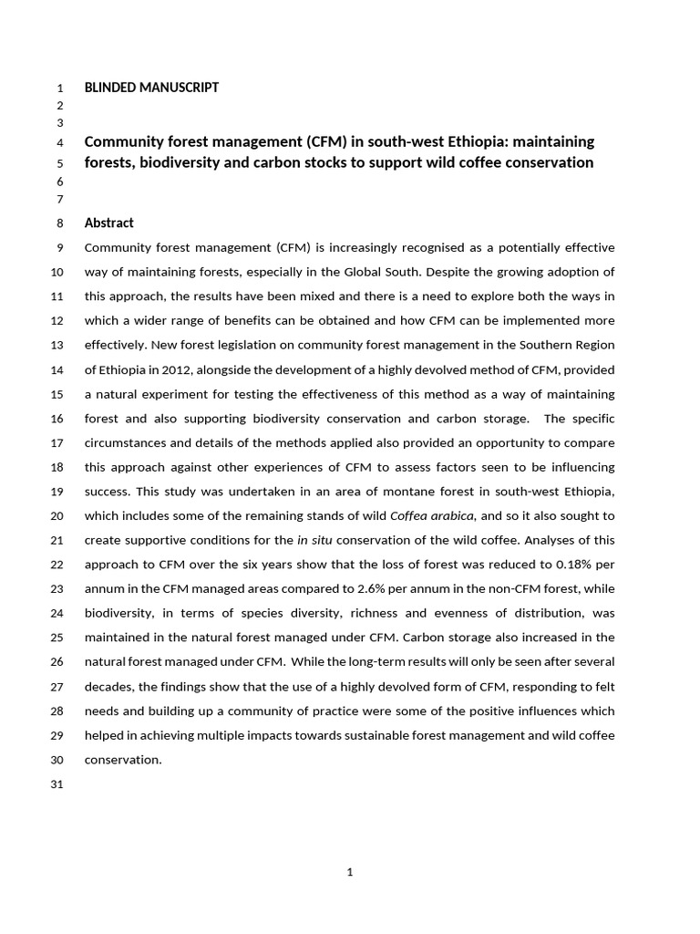 Community Forest Management in Ethiopia | PDF | Forests | Biodiversity