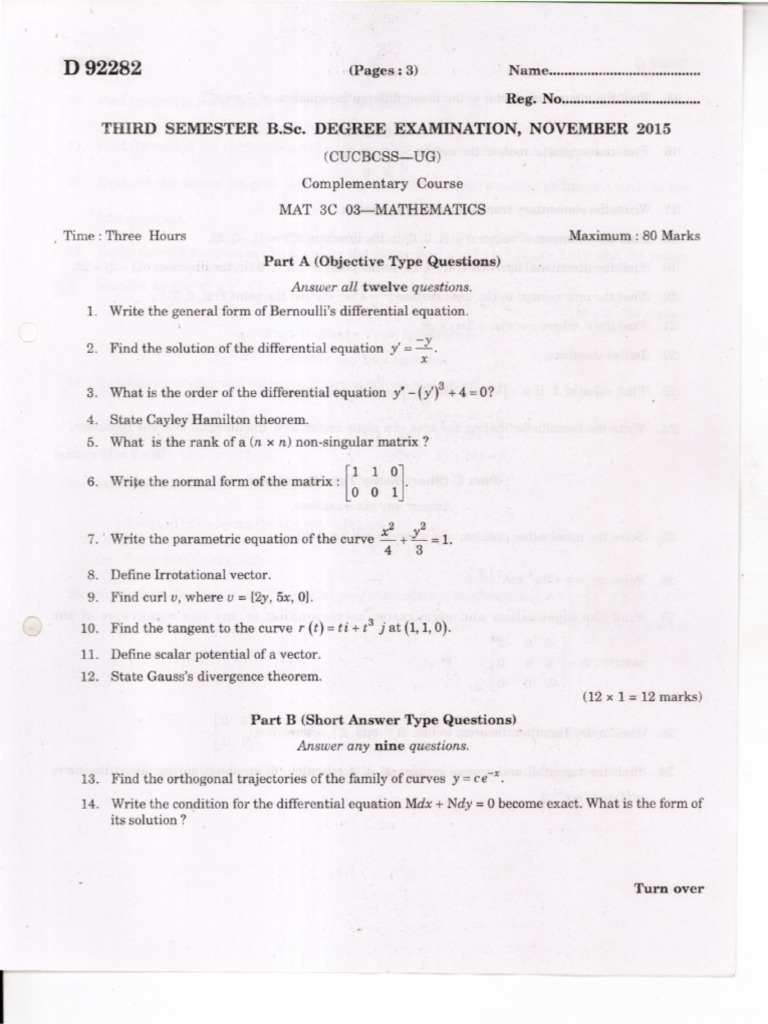 Mathematics 2015 | PDF