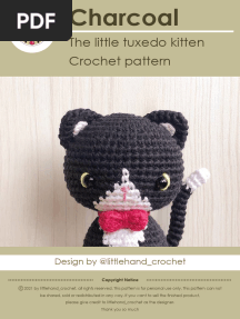 Charcoal Thelittletuxedokitten by Littlehandcrochet