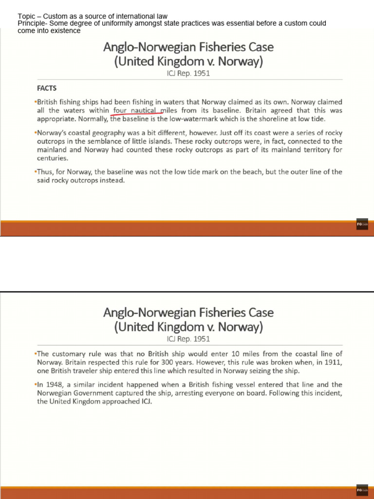 Customary Law In Anglo Norwegian Case Pdf