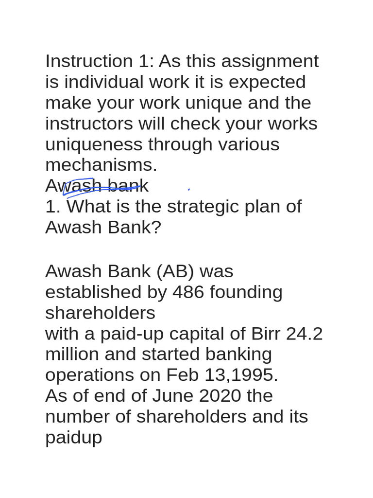 Awash Bank: Mission, Vision, and Strategy | PDF | Banks | Business Ethics