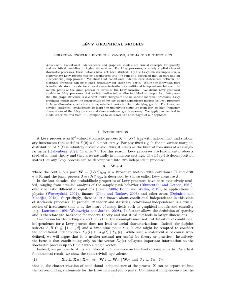 Lévy Graphical Models for Stochastic Processes | PDF | Stochastic ...