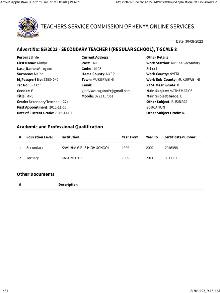 Advert Application Confirm and Print Details Page 6 | PDF