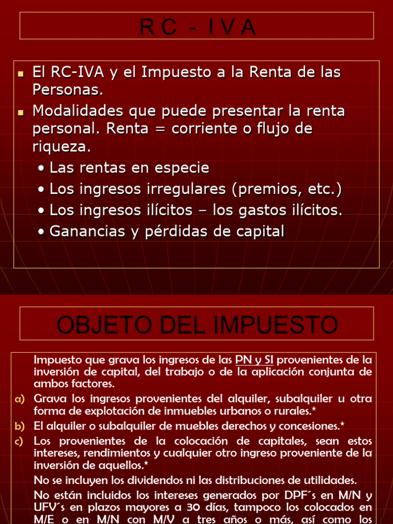 Impuesto sobre la Renta y RC-IVA | PDF | Impuestos | Pensión