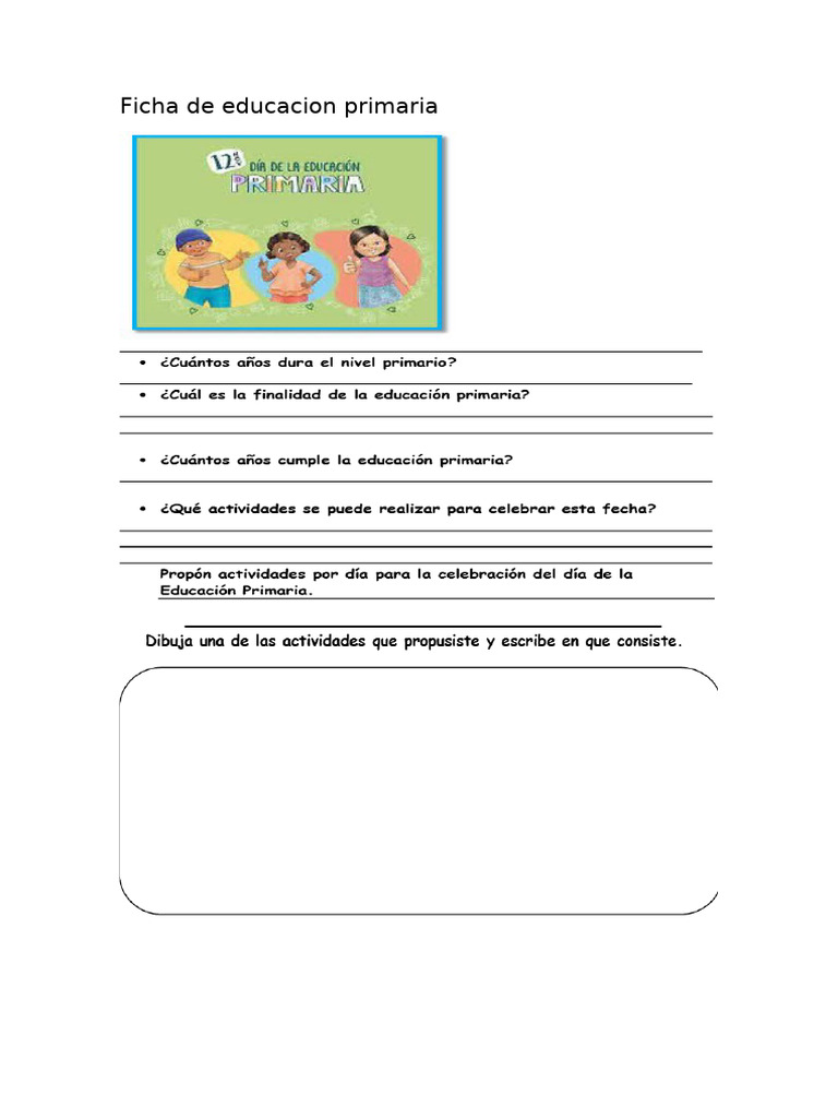 Ficha de Educacion Primaria | PDF