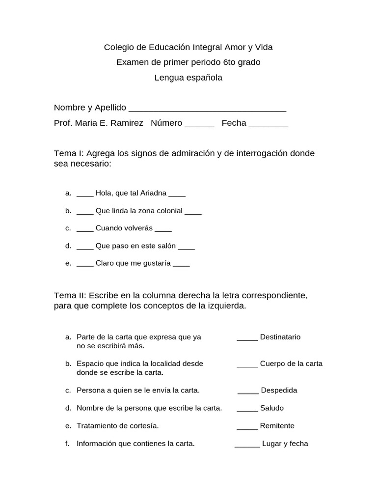 Examen de 6to Grado Primaria | PDF | Continente | Tierra
