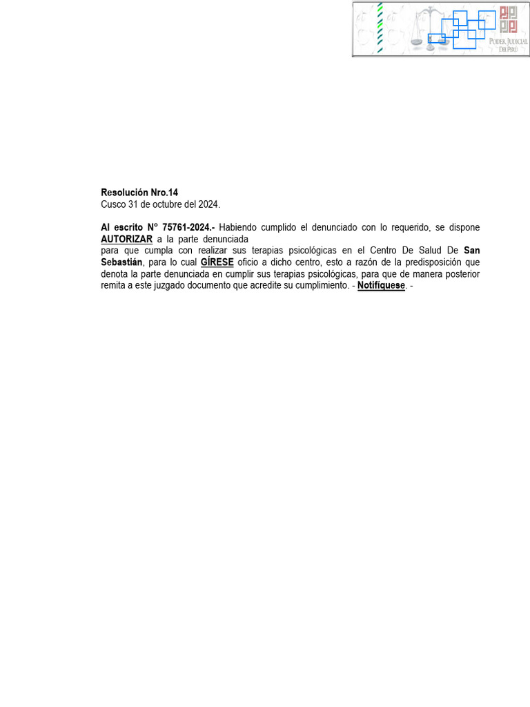 Res.14 Exp.2552-2023 | PDF | Judicaturas | Ley Pública