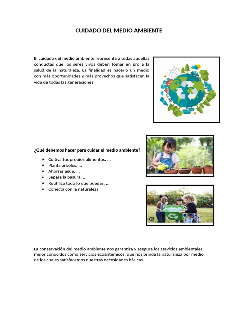 Cuidado Del Medio Ambiente | PDF | Ciencia y matemática