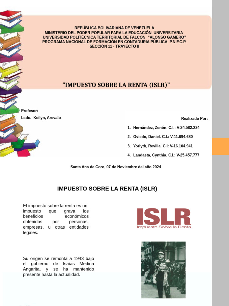 Guía sobre el Impuesto sobre la Renta ISLR | PDF | Impuestos | Impuesto ...