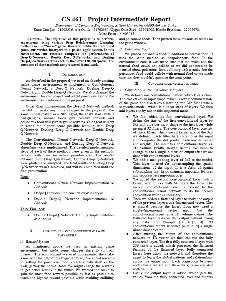 CS461 Intermediate Report Team7 | PDF | Artificial Neural Network ...