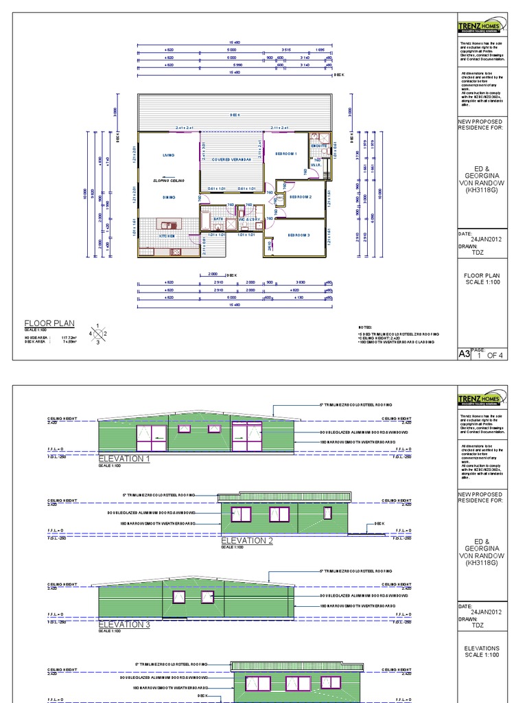 Proposed Residence Floor Plan & Elevations | PDF | Brisbane | Heritage ...