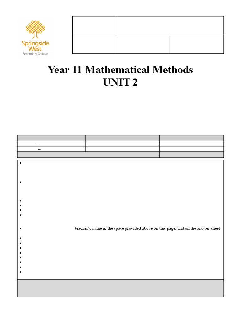 SWSC 2023 11MMA Exam2 Unit2 Solns | PDF | Multiple Choice | Probability