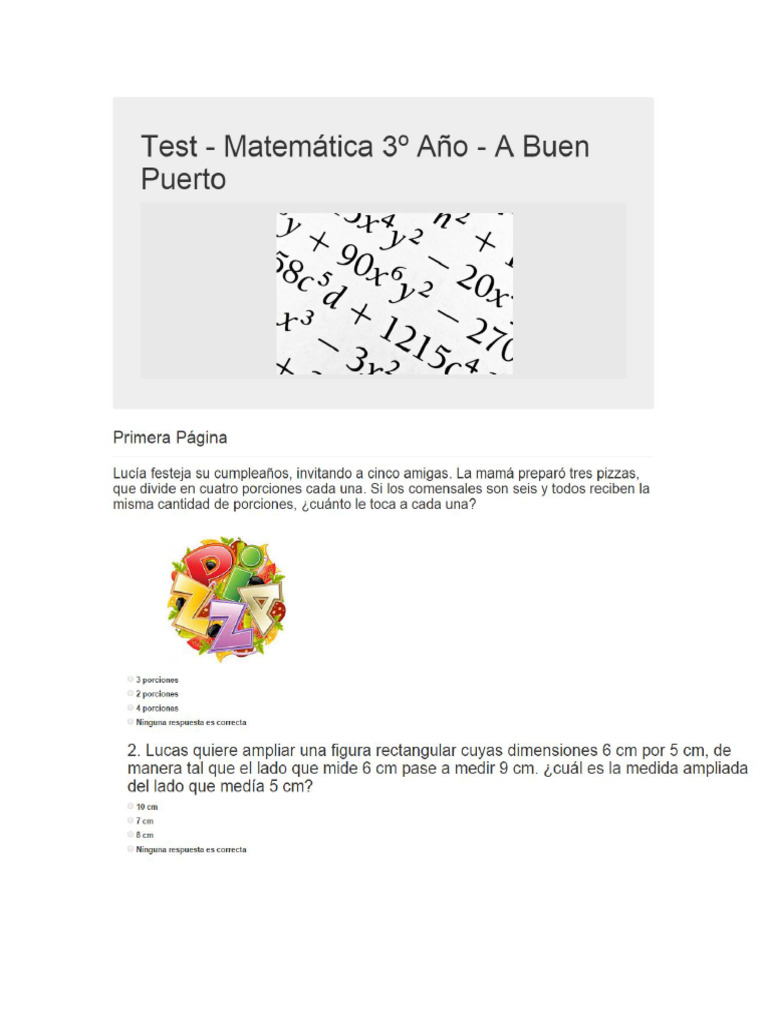 Test Matematica 3 ABP | PDF