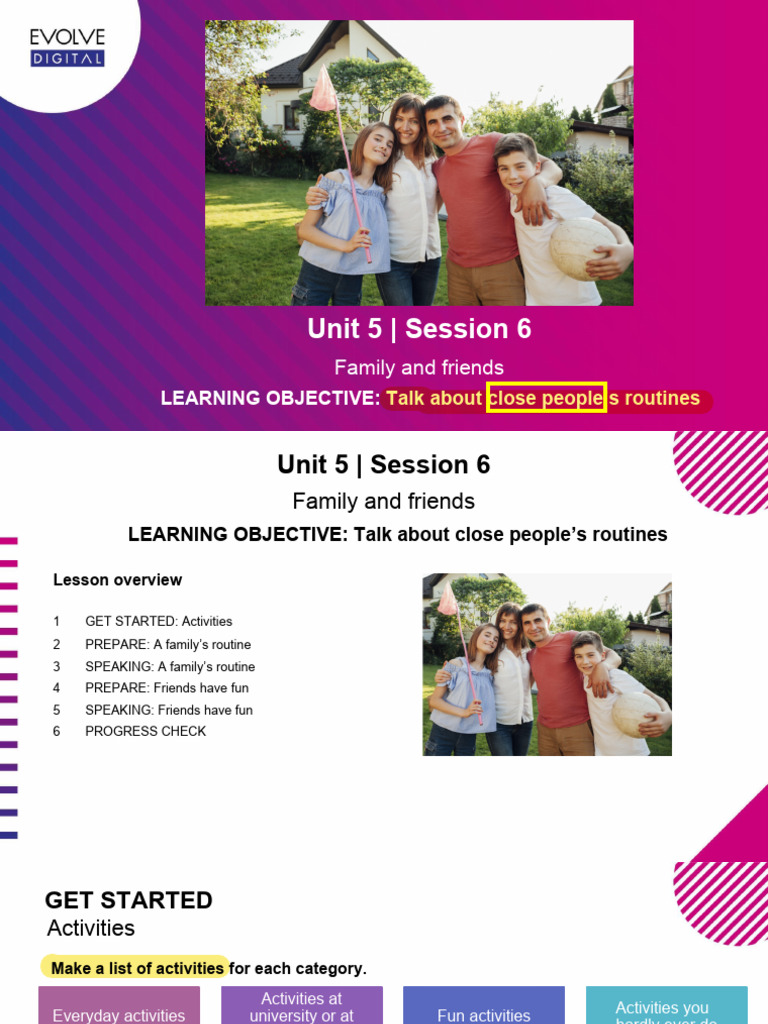 Family and Friends Routines Guide | PDF
