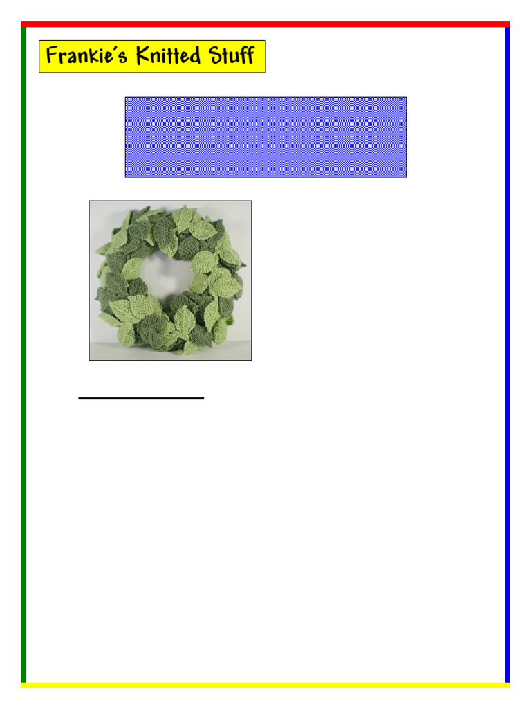 Springtime Wreath Leaves | PDF | Knitting | Sewing