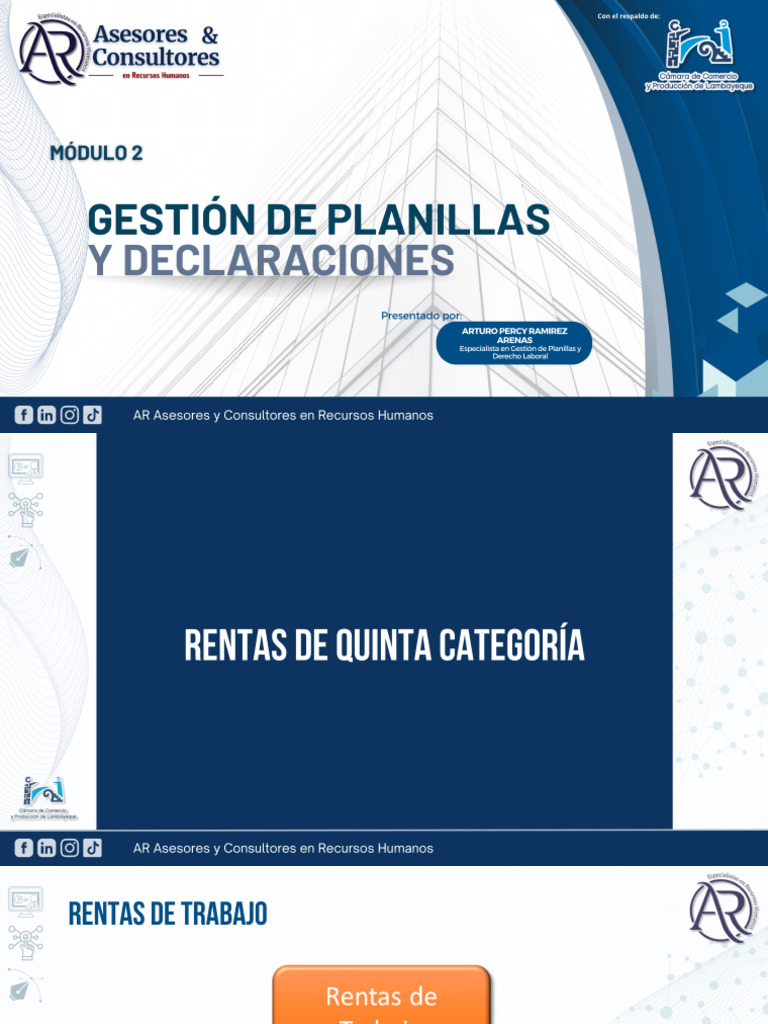 Recursos Humanos - Gestion de Planillas Renta de Quinta Categoria | PDF