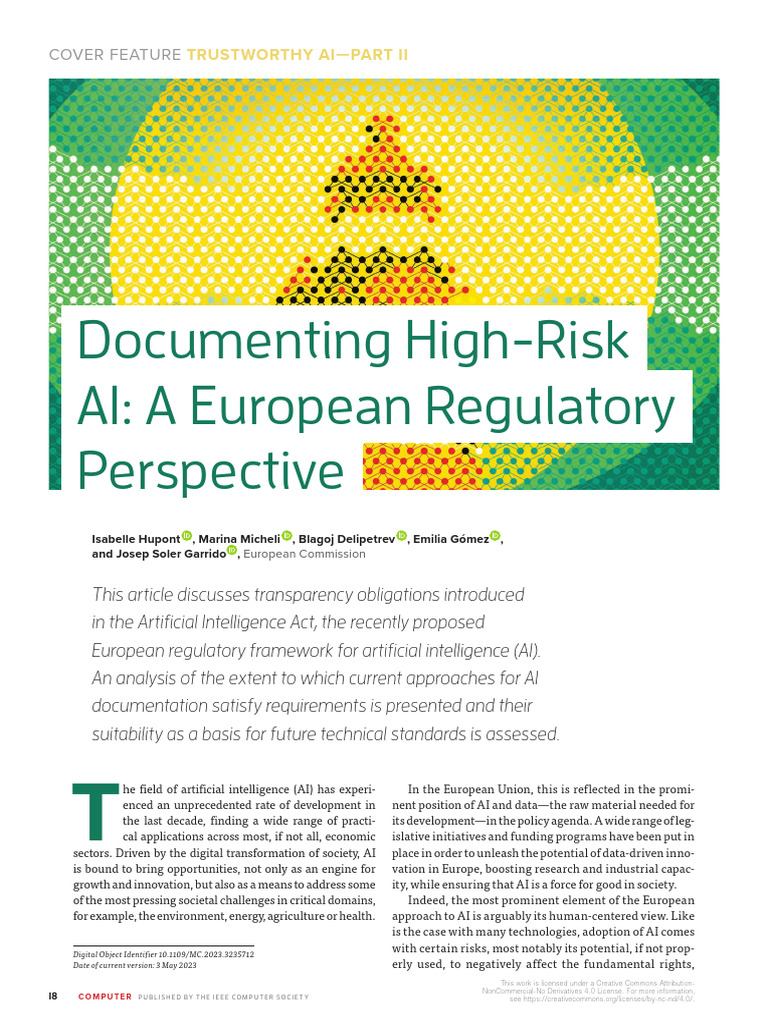 M I Documenting High-Risk AI - A European Regulatory Perspective | PDF ...