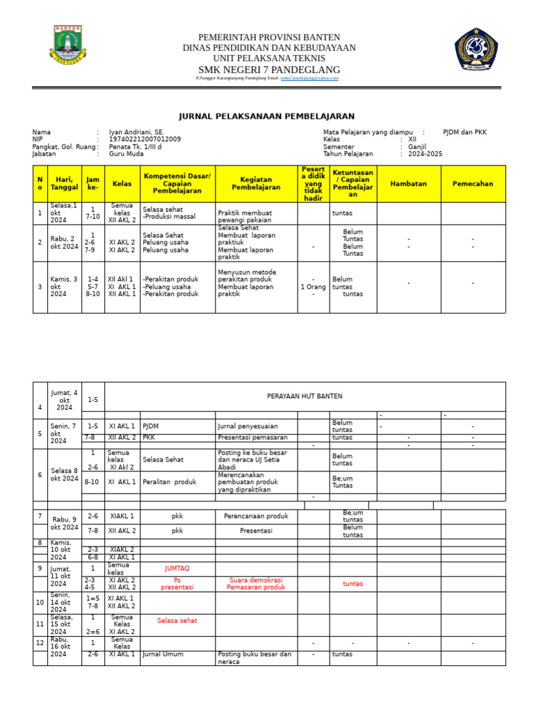Jurnal Pembelajaran Okt 2024 | PDF