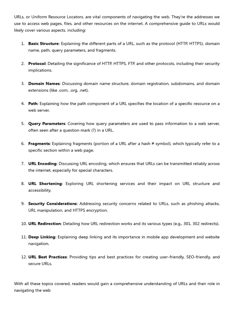 Understanding URLs | PDF | Business