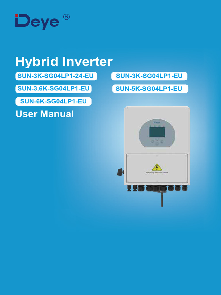 SUN-5K-SG04LP1-EU Inverter Manual | PDF | Power Inverter | Solar Panel