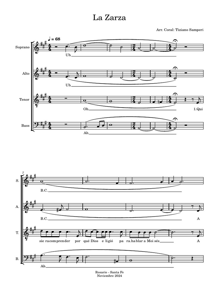 Partitura Coral La Zarza Pdf