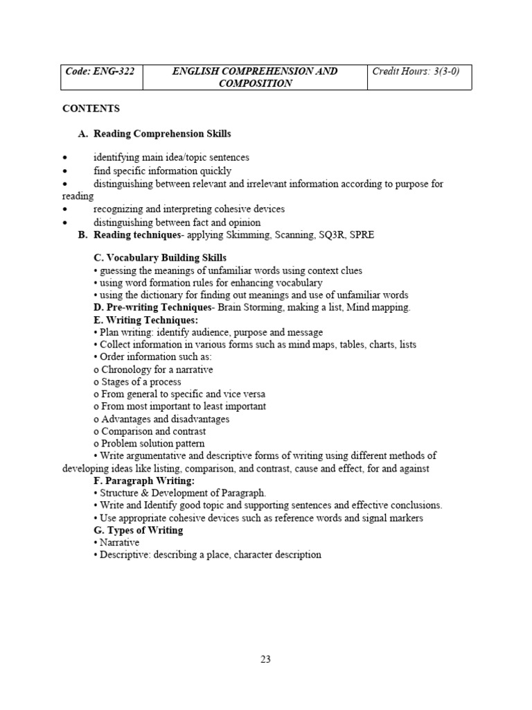 English Comprehension & Composition Guide | PDF | Essays | Written ...