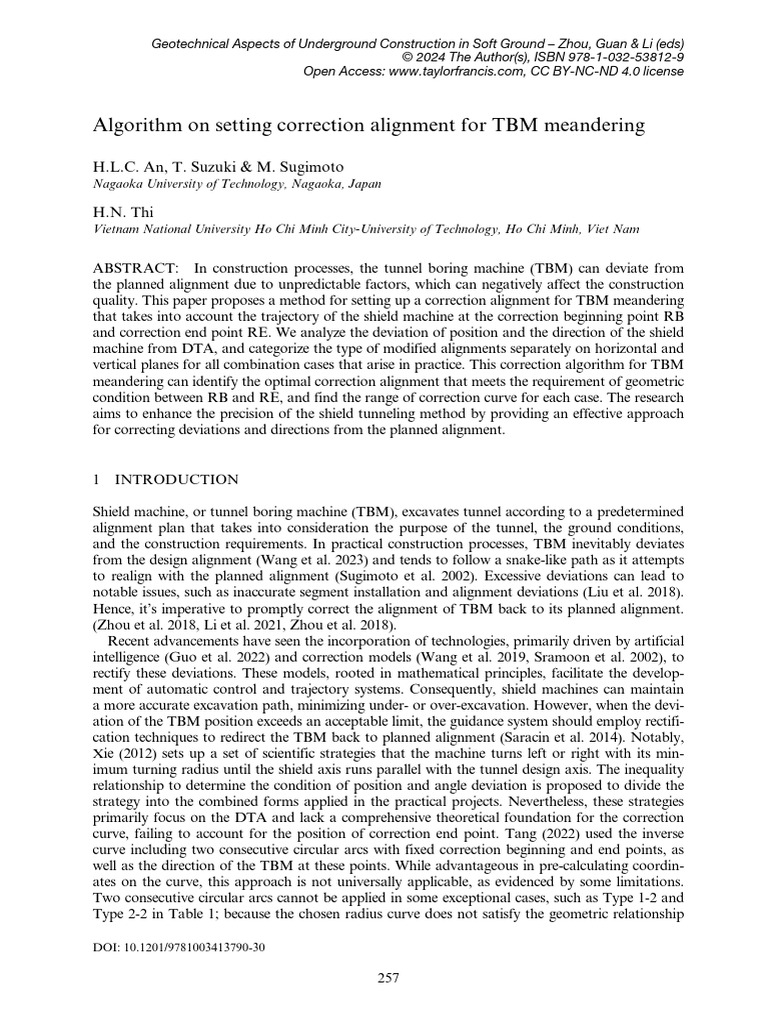 TBM Alignment Correction Algorithm | PDF | Cartesian Coordinate System ...