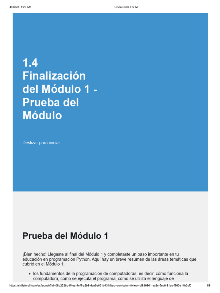 Finalización y Prueba del Módulo 1 | PDF | Programación de computadoras ...