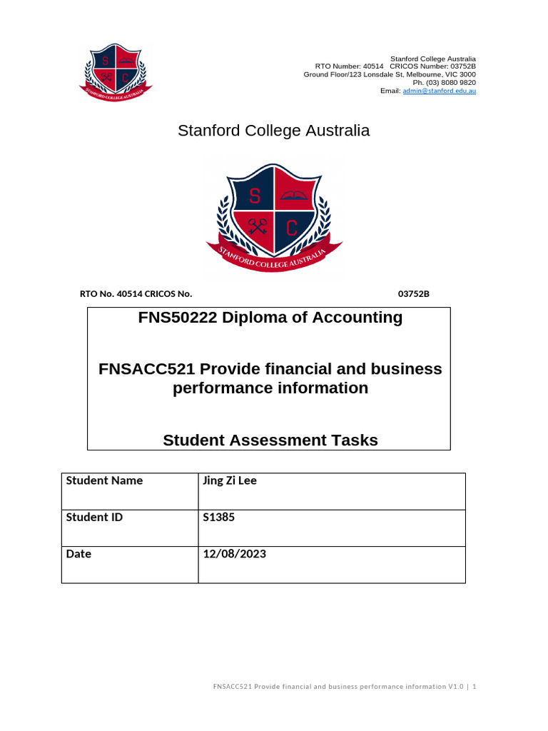 FNSACC521 Assessment Tasks Overview | PDF | Focus Group | Financial Analyst