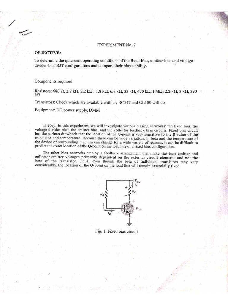 Experiment 7 Lab 1 | PDF