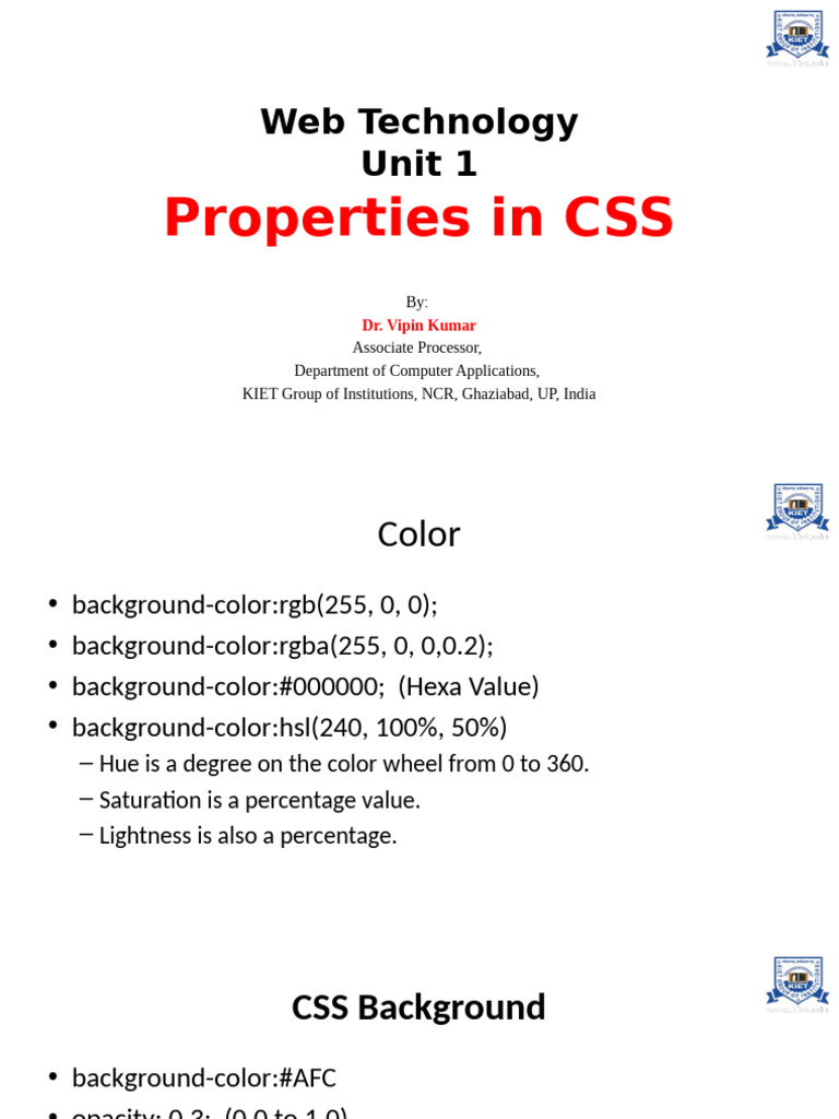 Properties in css pdf light graphic design