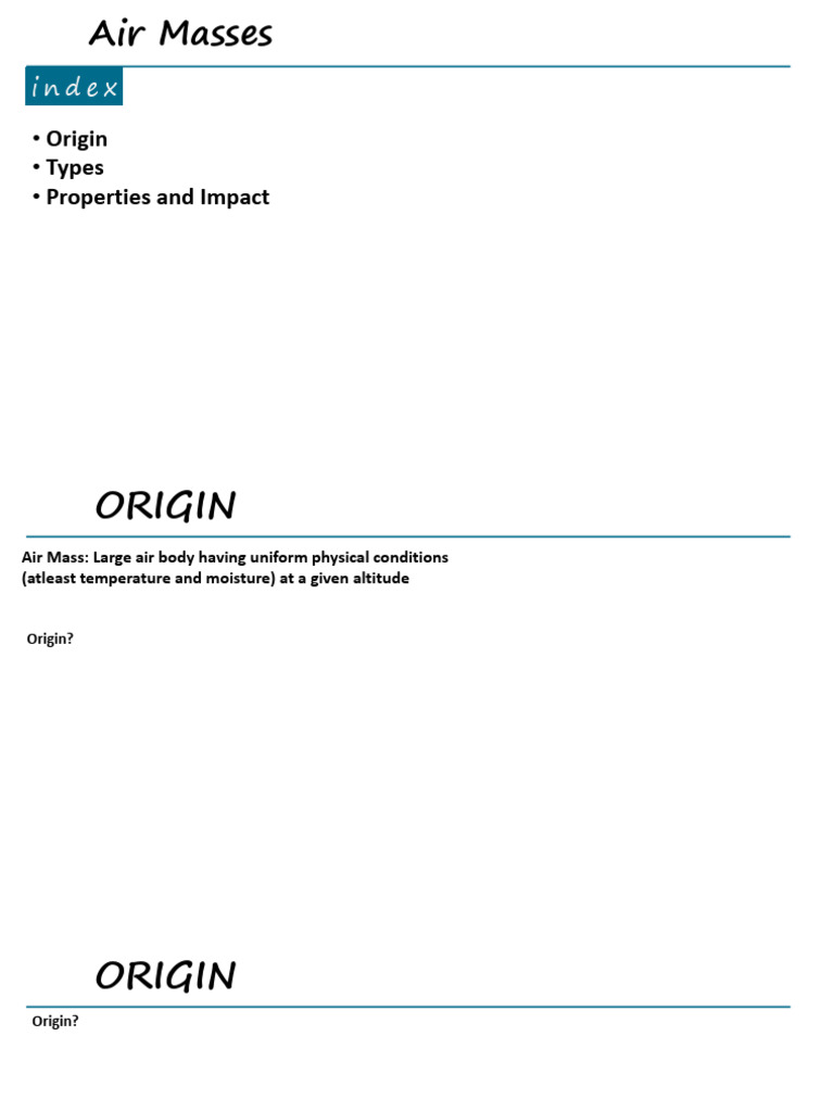 Understanding Air Masses: Types & Effects | PDF