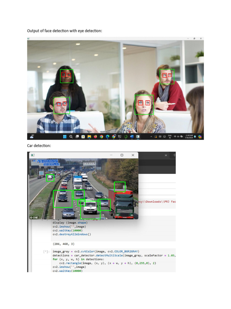 Output of Face Detection With Eye Detection | PDF