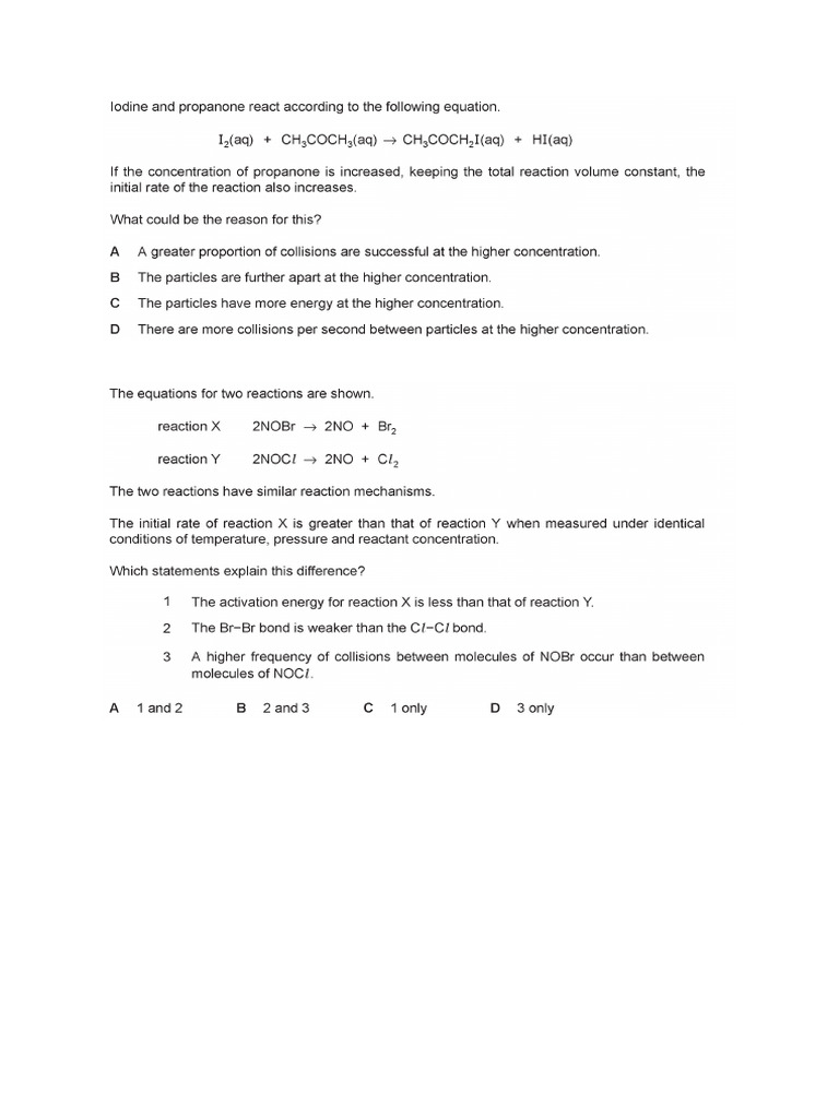 Rate of Reaction | PDF