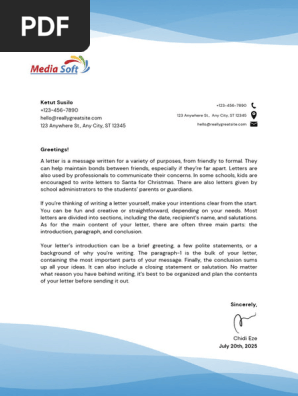 Blue Gradient Company Letterhead