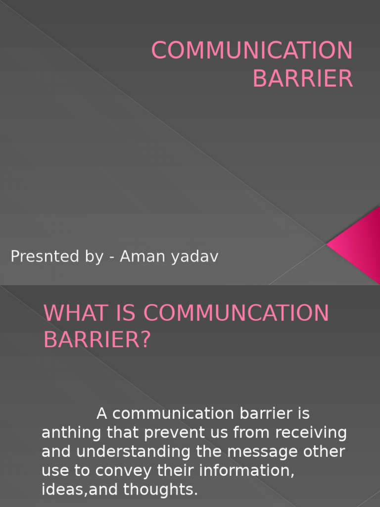 Understanding Communication Barriers | PDF