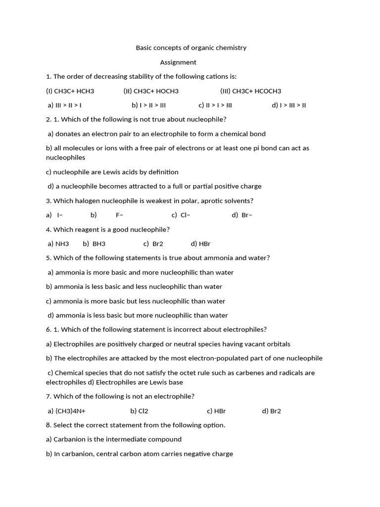 Basic Concepts of Organic Chemistry | PDF | Physical Chemistry | Chemistry