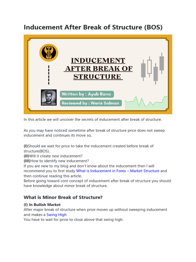 Inducement After Break of Structure Explained | PDF | Market Trend