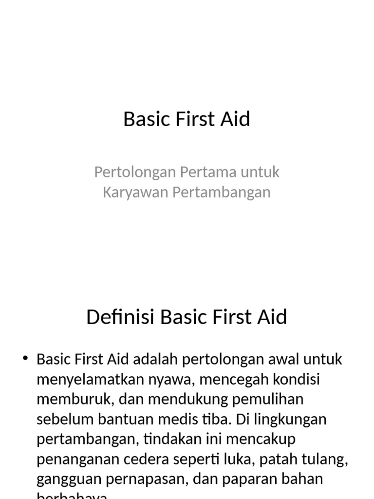 Basic First Aid Mining | PDF | Kesehatan Holistik | Sains & Matematika